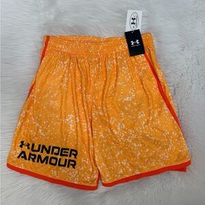 Under Armour Orange Athletic Shorts Boy’s Sz YXL